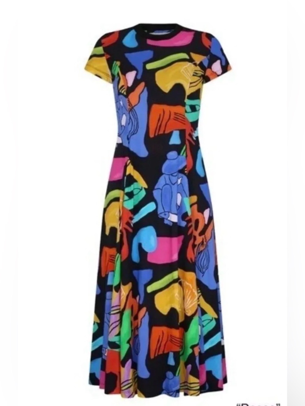 NWT De Loreta Semilla Colorful Maxi Dress Size Medium Abstract Art Deco